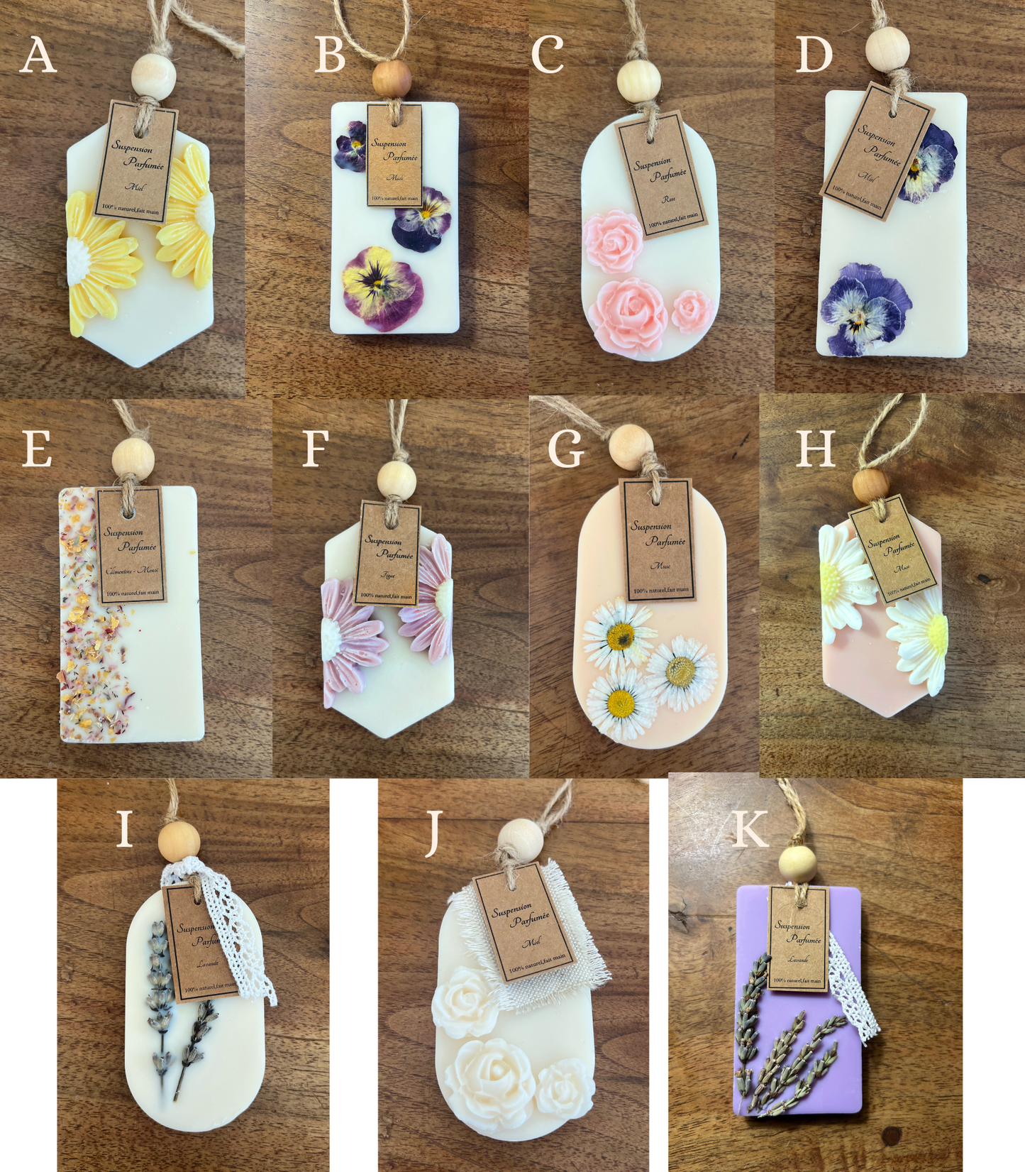 Suspensions parfumées pour les placards- 100% naturelle